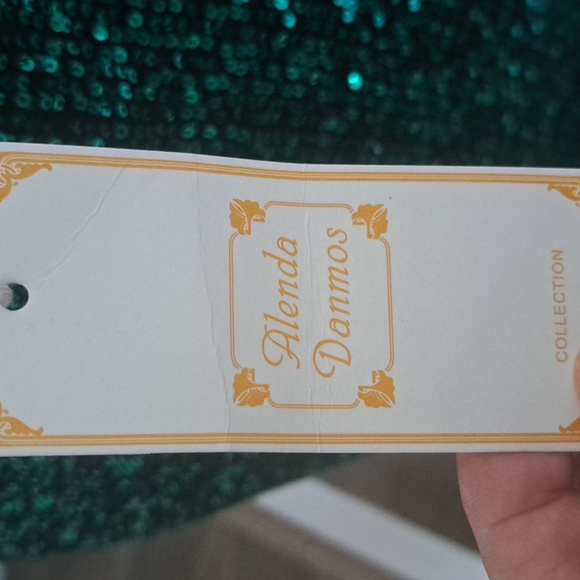 AGENDA DANNOS Spg Straps Sequin Maxi Dress Backless Split Evening Gown L NWT - Picture 9 of 10